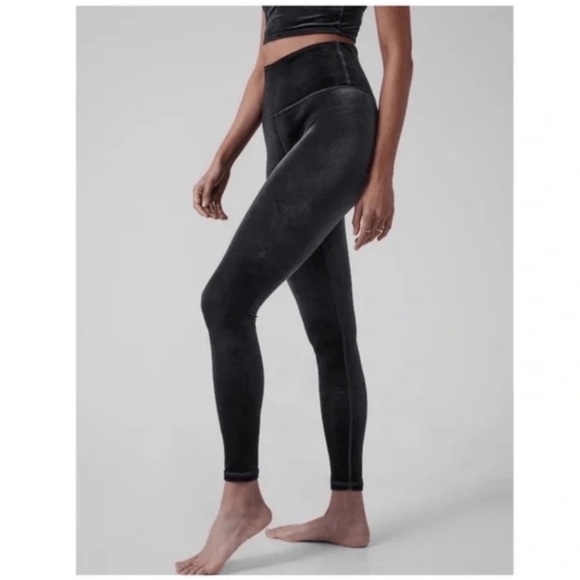 Athleta Elation Velvet Tight Black Size Small - Picture 1 of 5